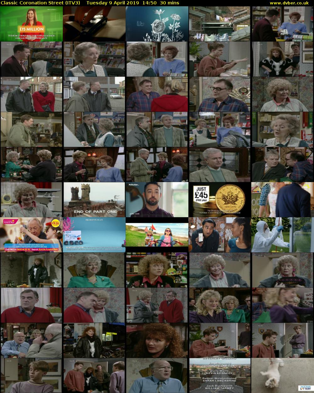 Classic Coronation Street (ITV3) Tuesday 9 April 2019 14:50 - 15:20