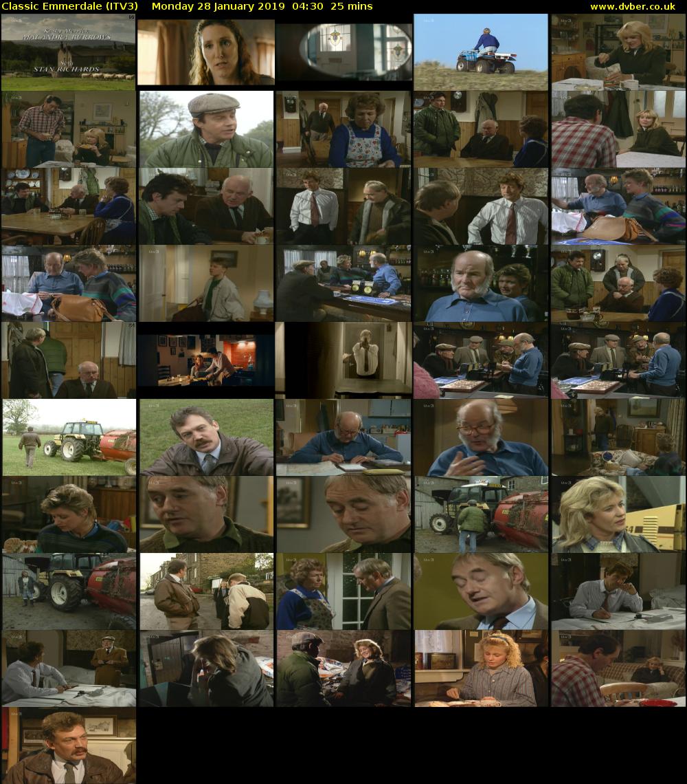 Classic Emmerdale (ITV3) Monday 28 January 2019 04:30 - 04:55