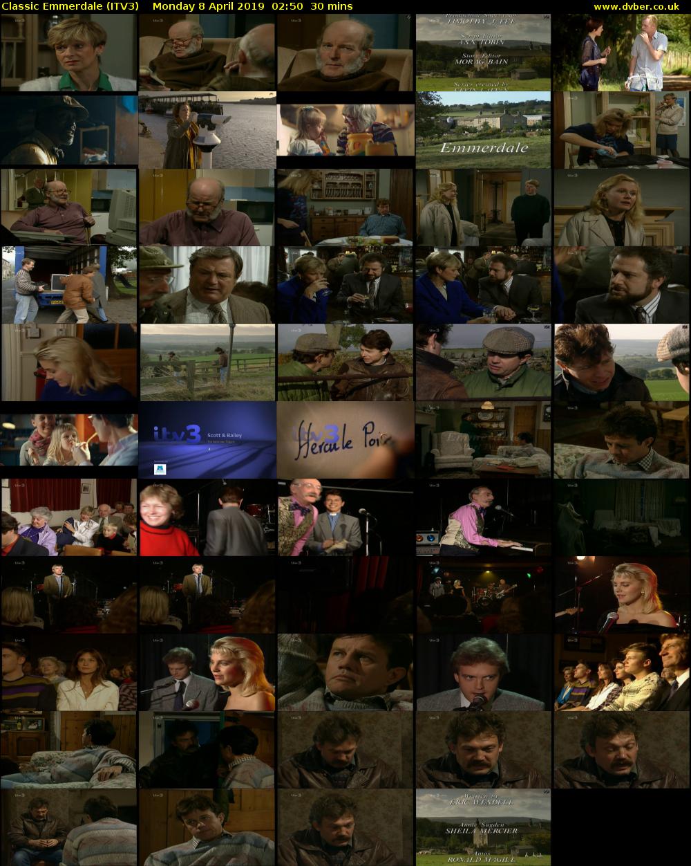 Classic Emmerdale (ITV3) Monday 8 April 2019 02:50 - 03:20