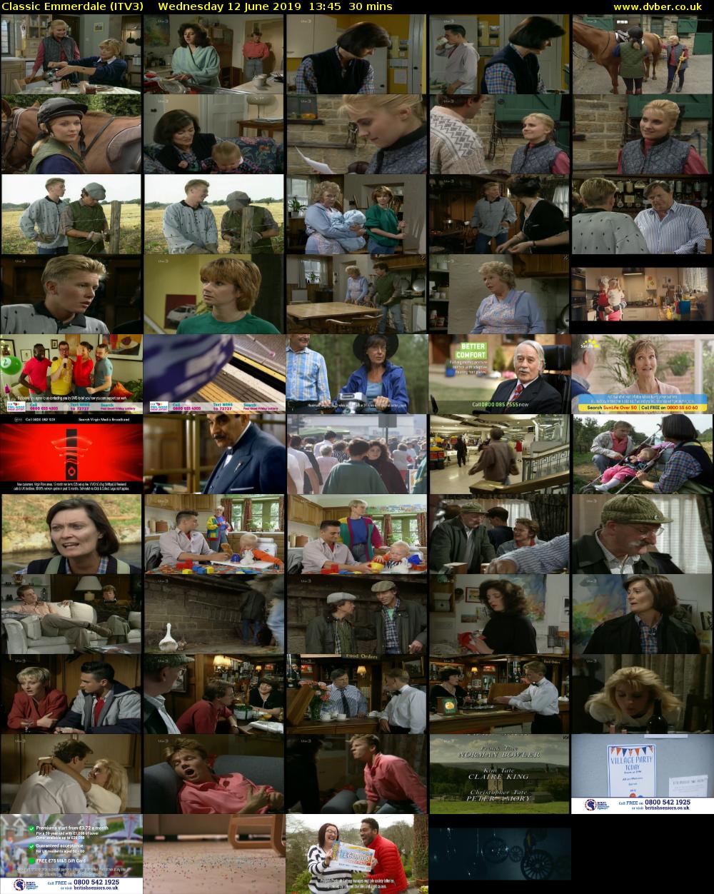 Classic Emmerdale (ITV3) Wednesday 12 June 2019 13:45 - 14:15