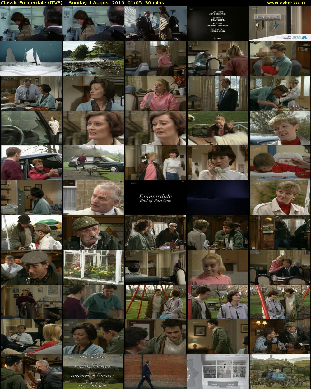 Classic Emmerdale (ITV3) Sunday 4 August 2019 01:05 - 01:35