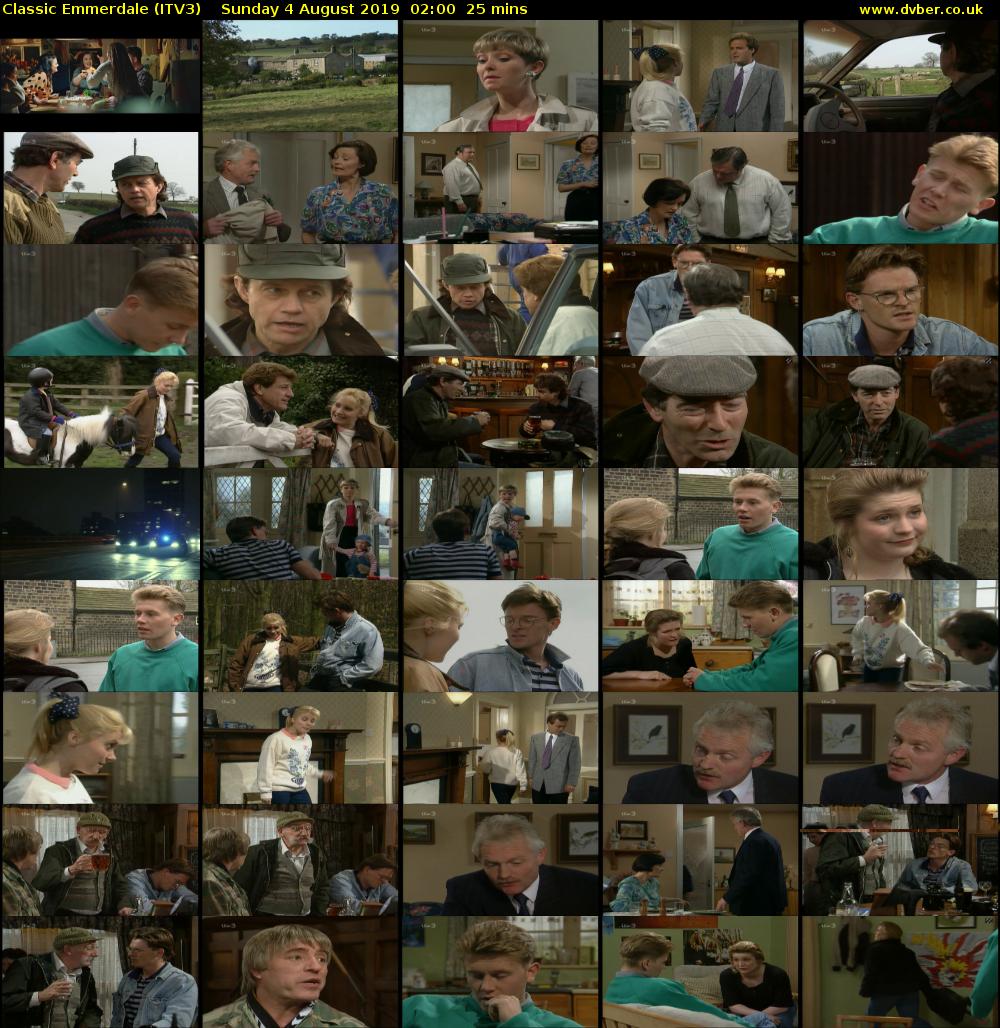 Classic Emmerdale (ITV3) Sunday 4 August 2019 02:00 - 02:25