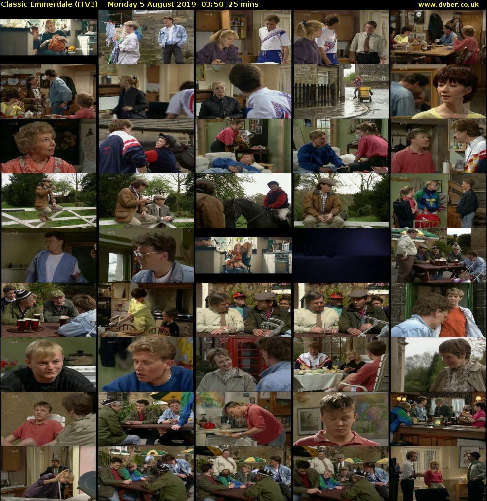 Classic Emmerdale (ITV3) Monday 5 August 2019 03:50 - 04:15