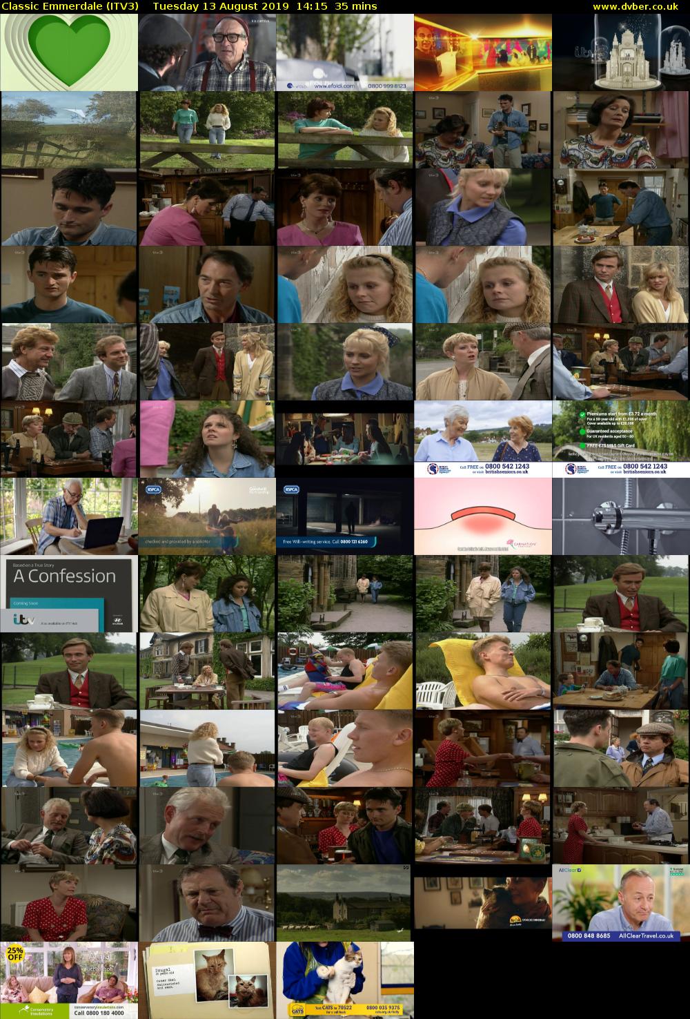 Classic Emmerdale (ITV3) Tuesday 13 August 2019 14:15 - 14:50