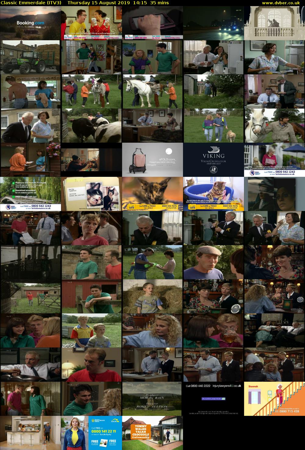 Classic Emmerdale (ITV3) Thursday 15 August 2019 14:15 - 14:50
