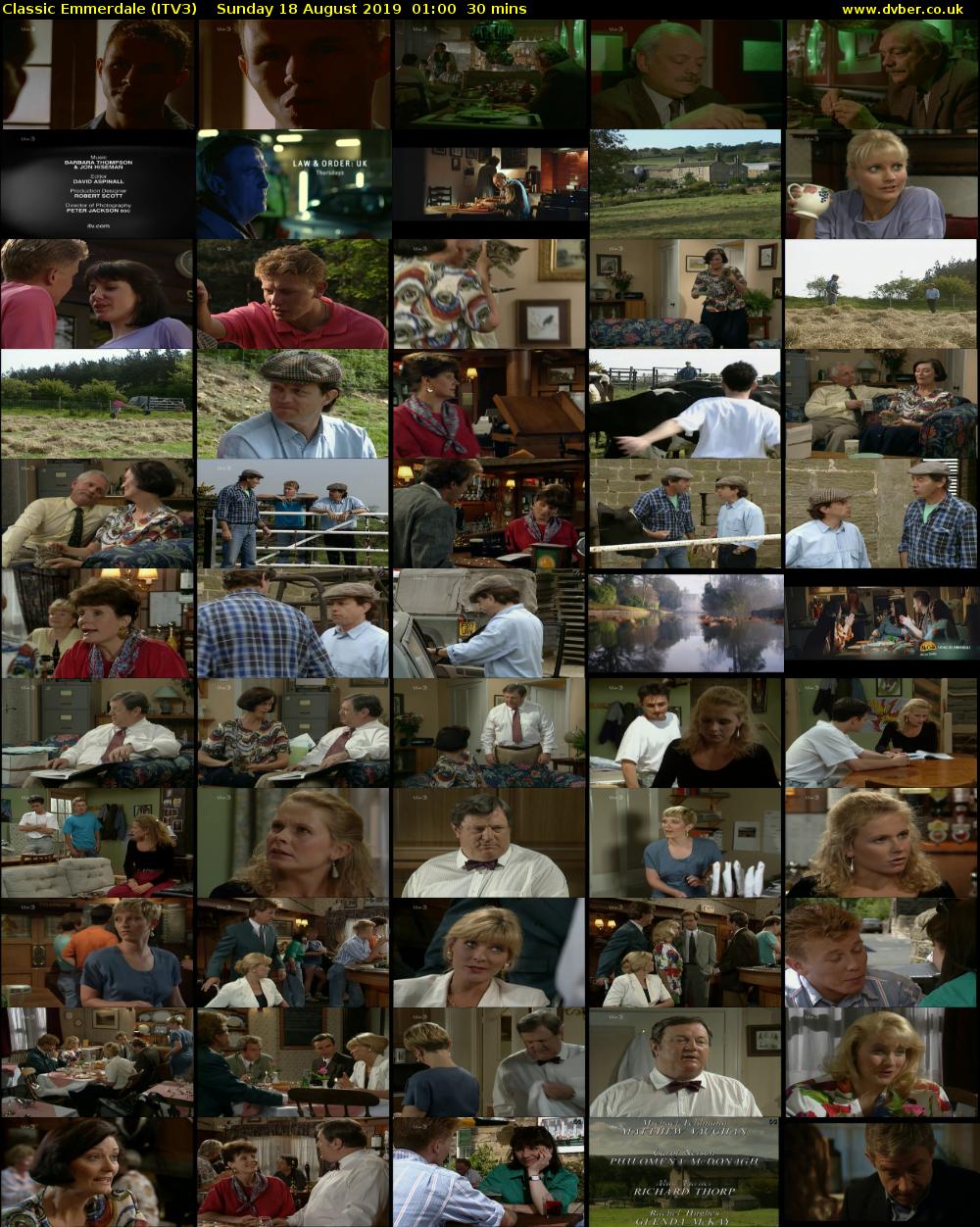 Classic Emmerdale (ITV3) Sunday 18 August 2019 01:00 - 01:30