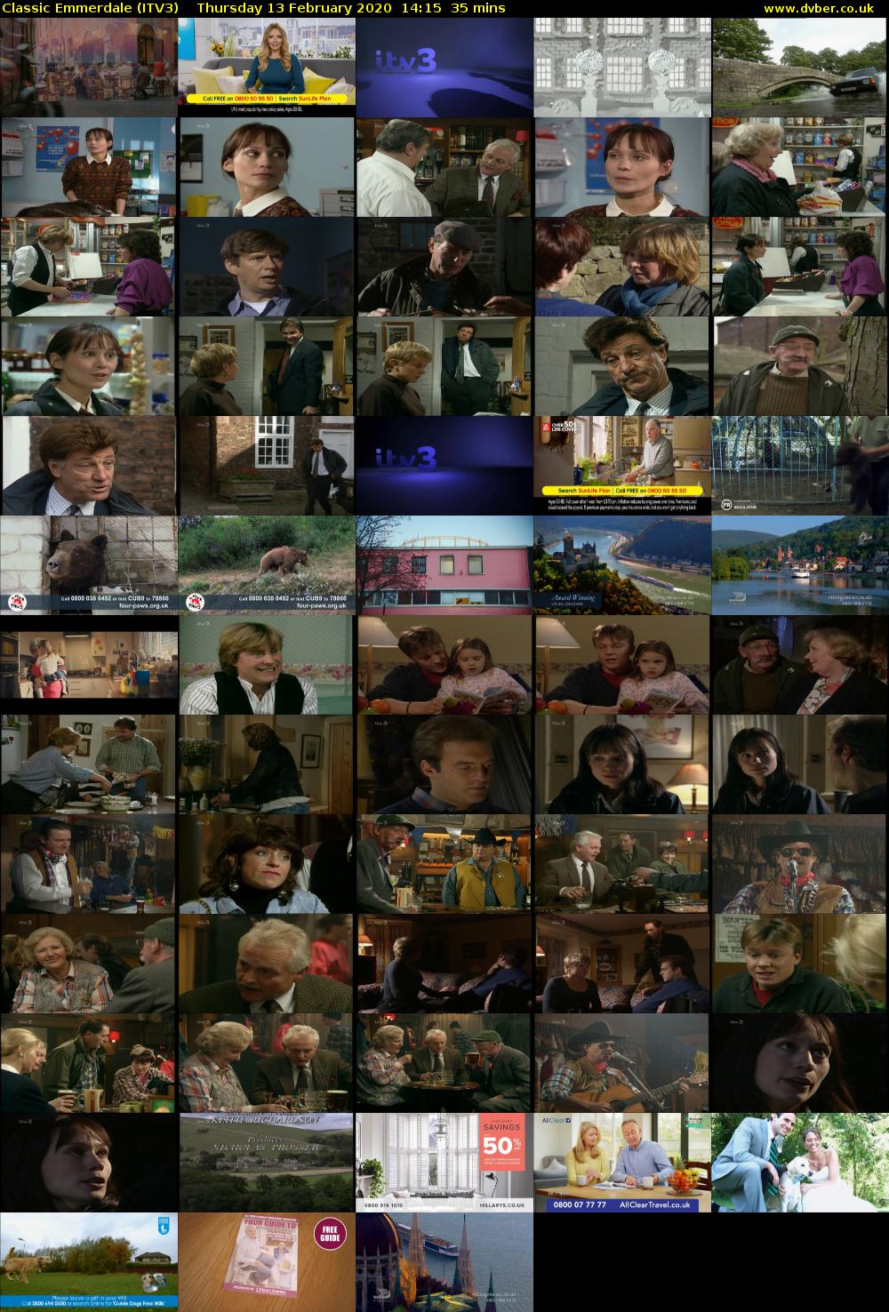 Classic Emmerdale (ITV3) Thursday 13 February 2020 14:15 - 14:50
