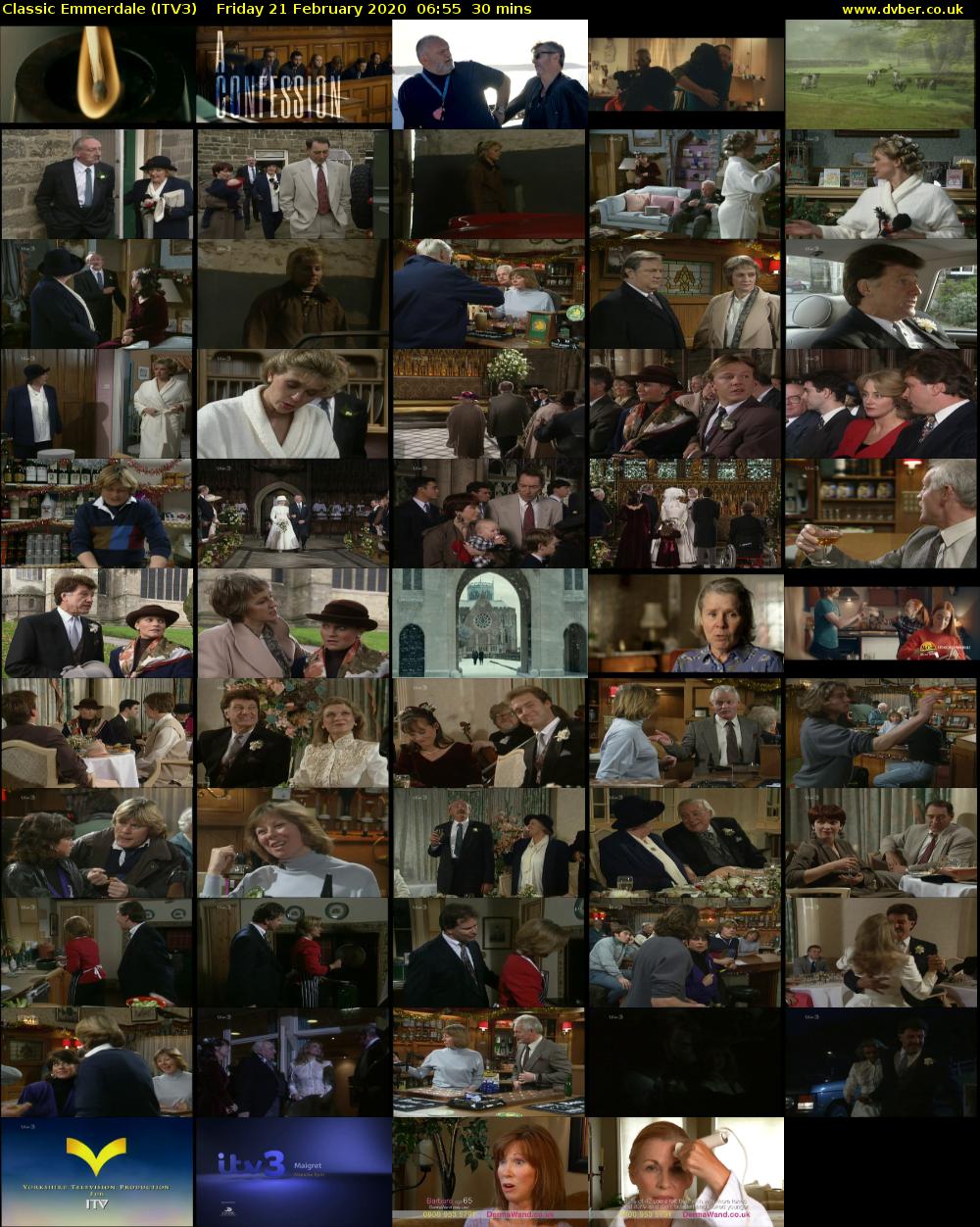 Classic Emmerdale (ITV3) Friday 21 February 2020 06:55 - 07:25