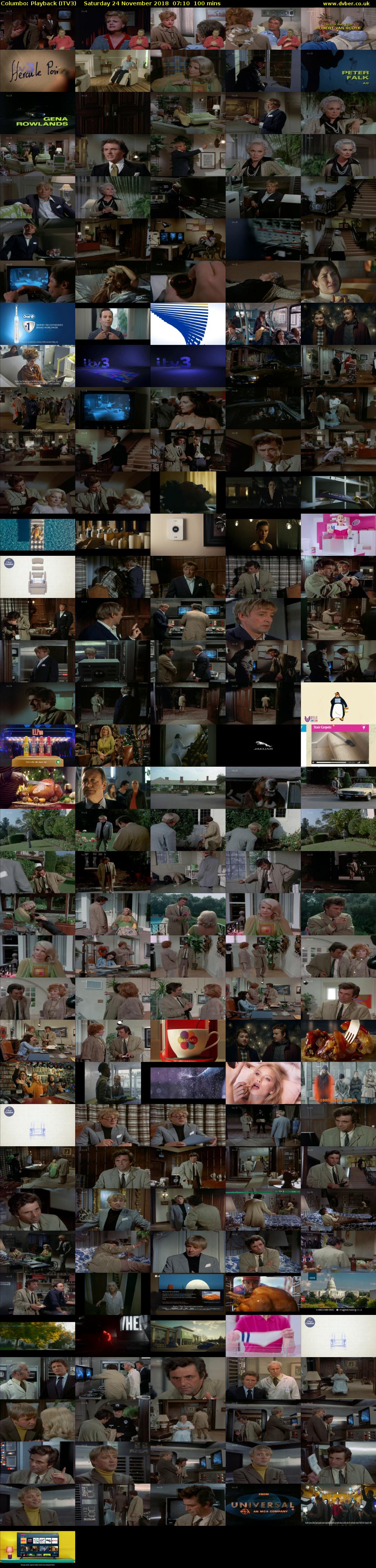 Columbo: Playback (ITV3) Saturday 24 November 2018 07:10 - 08:50