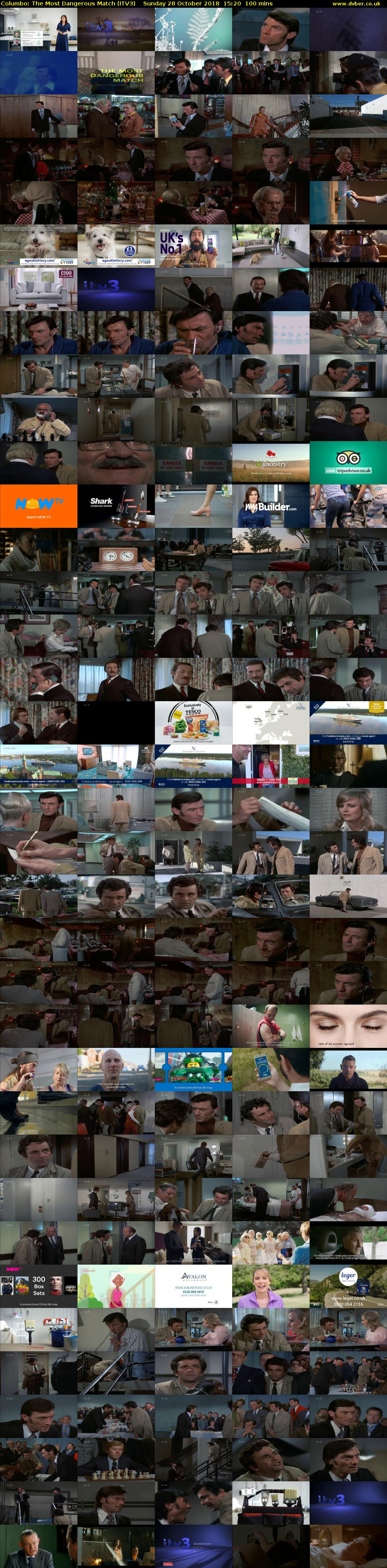 Columbo: The Most Dangerous Match (ITV3) Sunday 28 October 2018 15:20 - 17:00