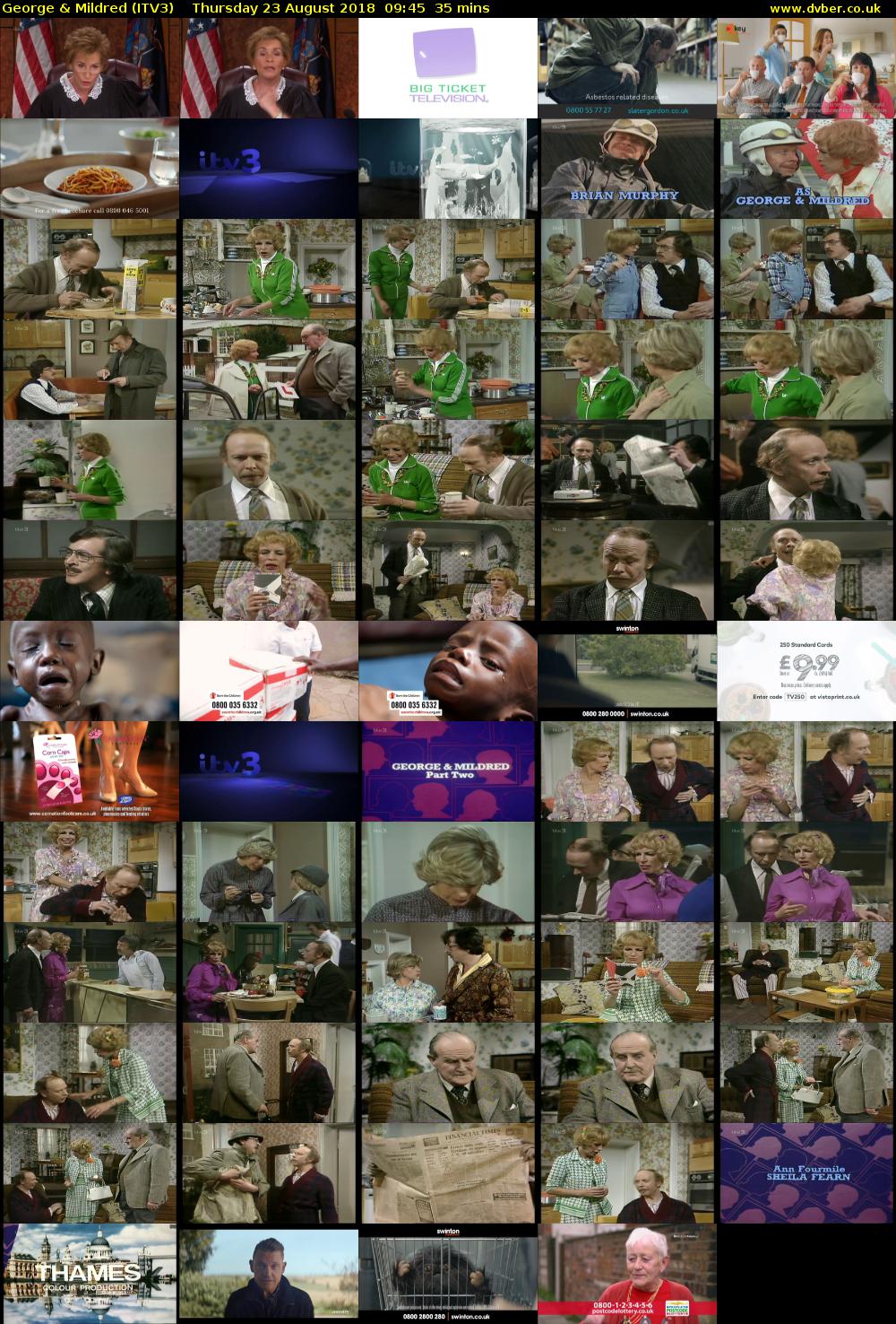 George & Mildred (ITV3) Thursday 23 August 2018 09:45 - 10:20