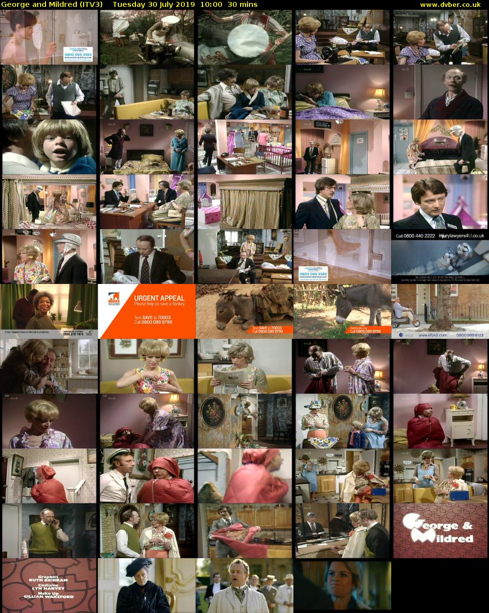 George and Mildred (ITV3) Tuesday 30 July 2019 10:00 - 10:30