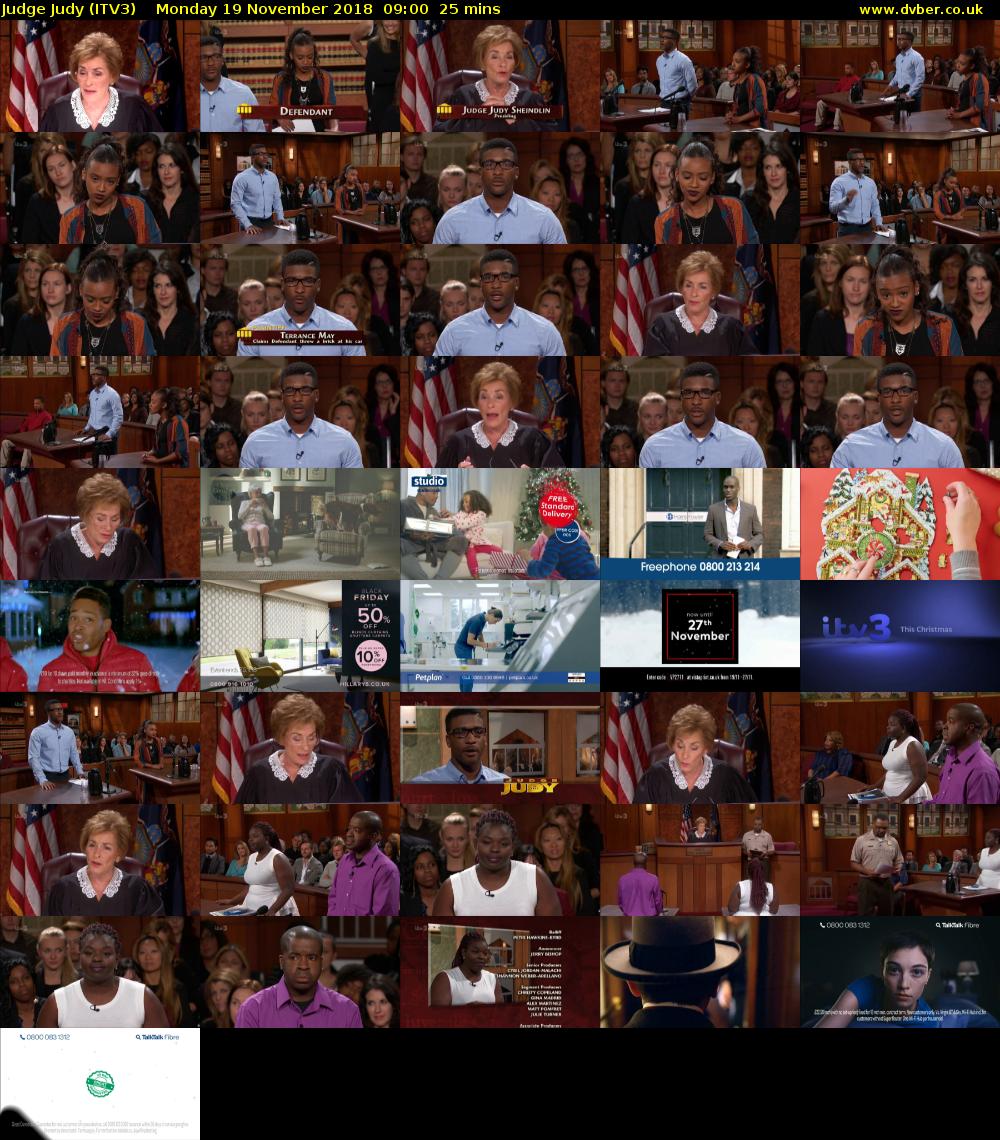Judge Judy (ITV3) Monday 19 November 2018 09:00 - 09:25