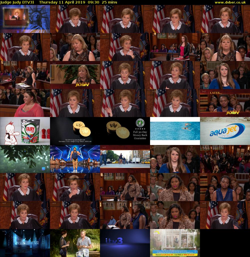 Judge Judy (ITV3) Thursday 11 April 2019 09:30 - 09:55