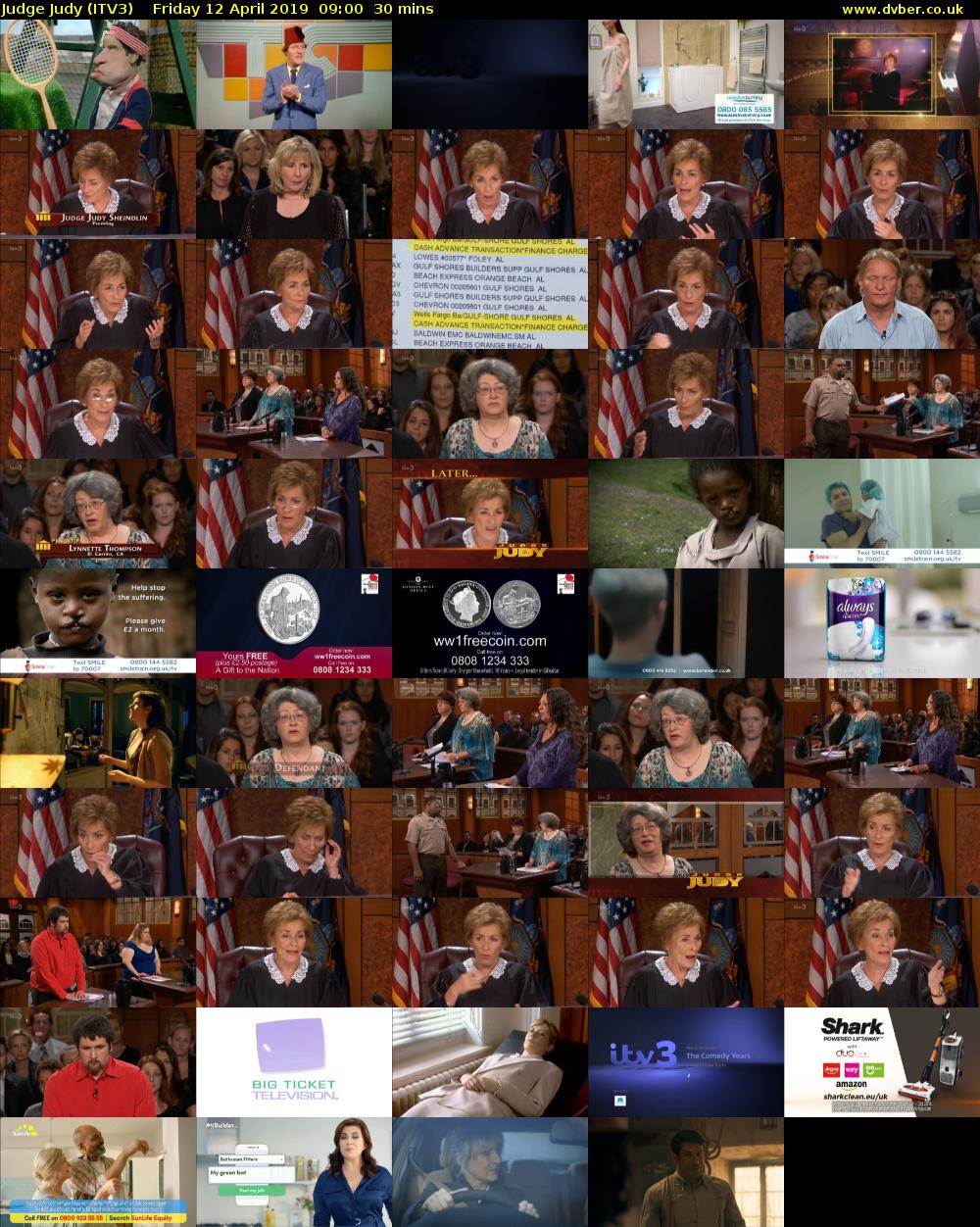 Judge Judy (ITV3) Friday 12 April 2019 09:00 - 09:30