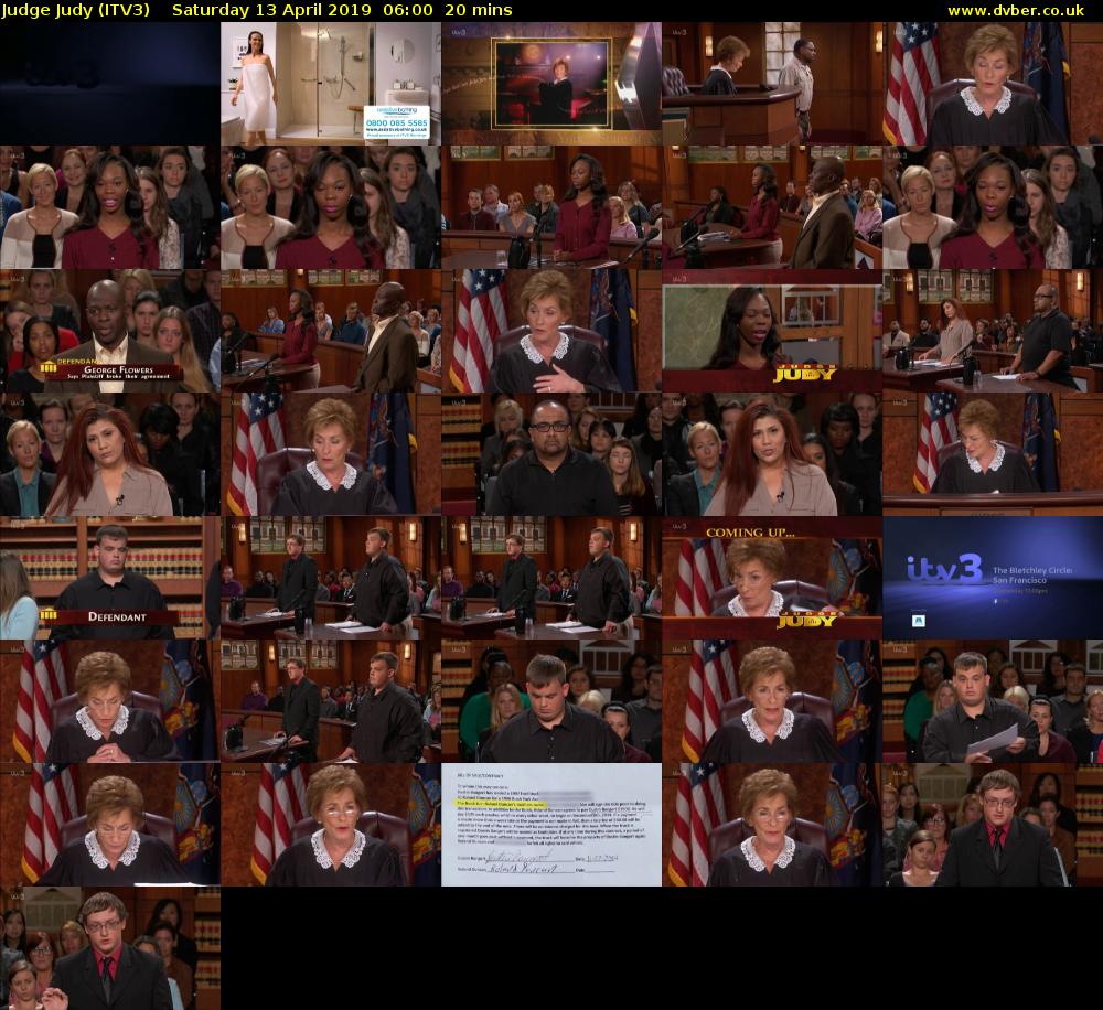 Judge Judy (ITV3) Saturday 13 April 2019 06:00 - 06:20