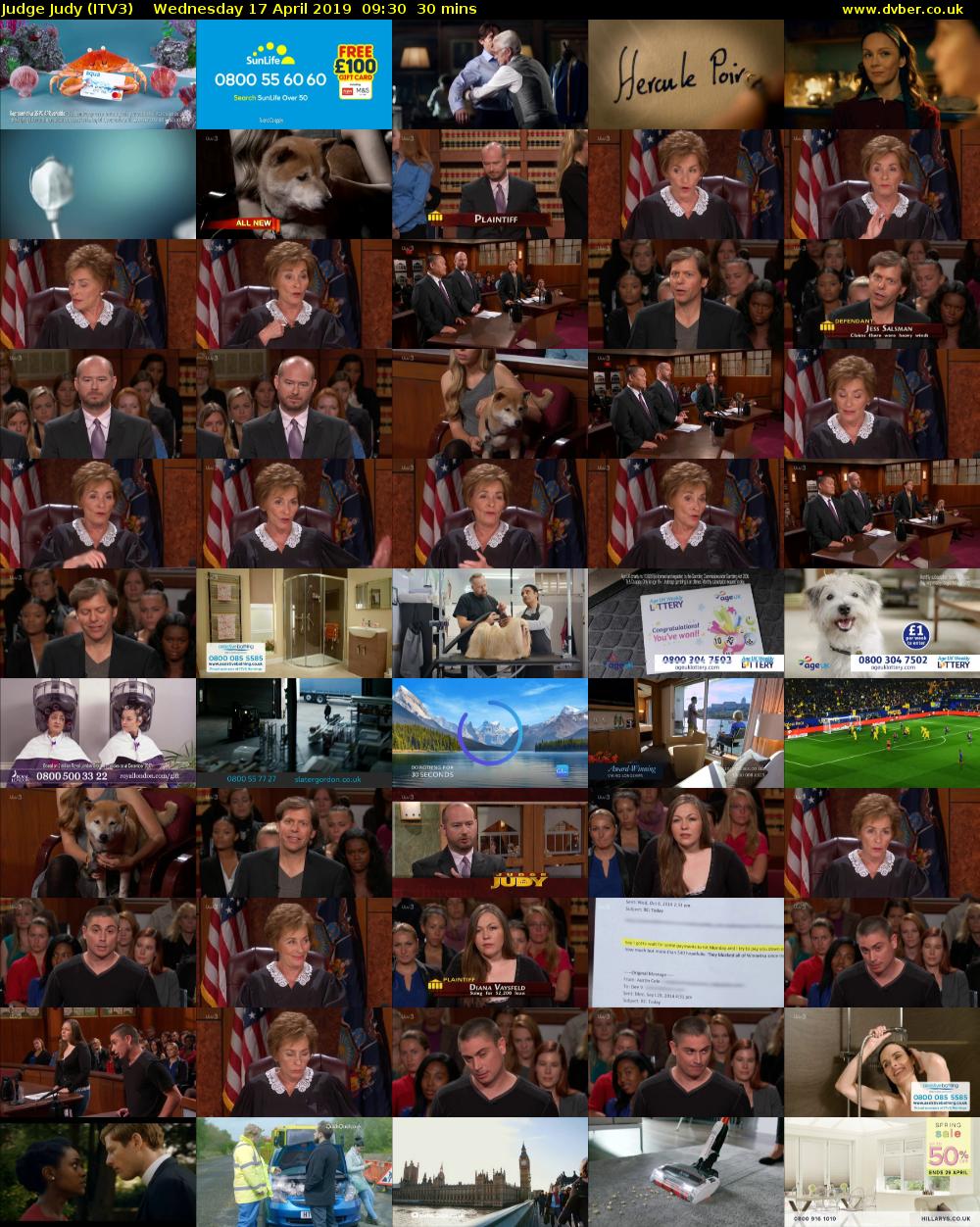Judge Judy (ITV3) Wednesday 17 April 2019 09:30 - 10:00