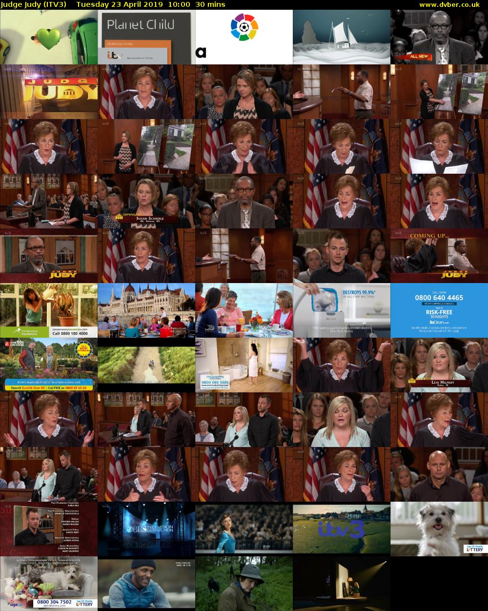 Judge Judy (ITV3) Tuesday 23 April 2019 10:00 - 10:30