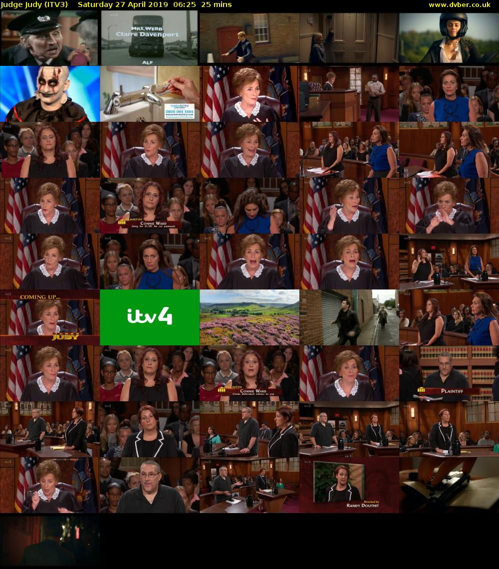 Judge Judy (ITV3) Saturday 27 April 2019 06:25 - 06:50