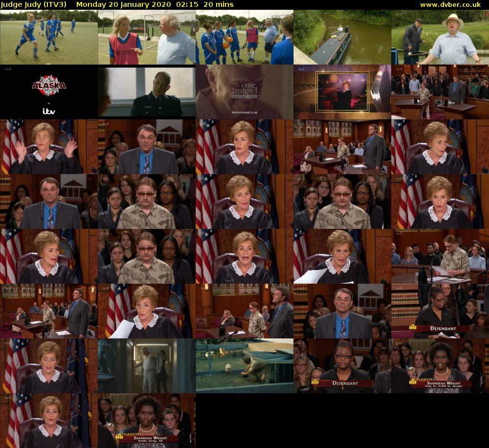 Judge Judy (ITV3) Monday 20 January 2020 02:15 - 02:35