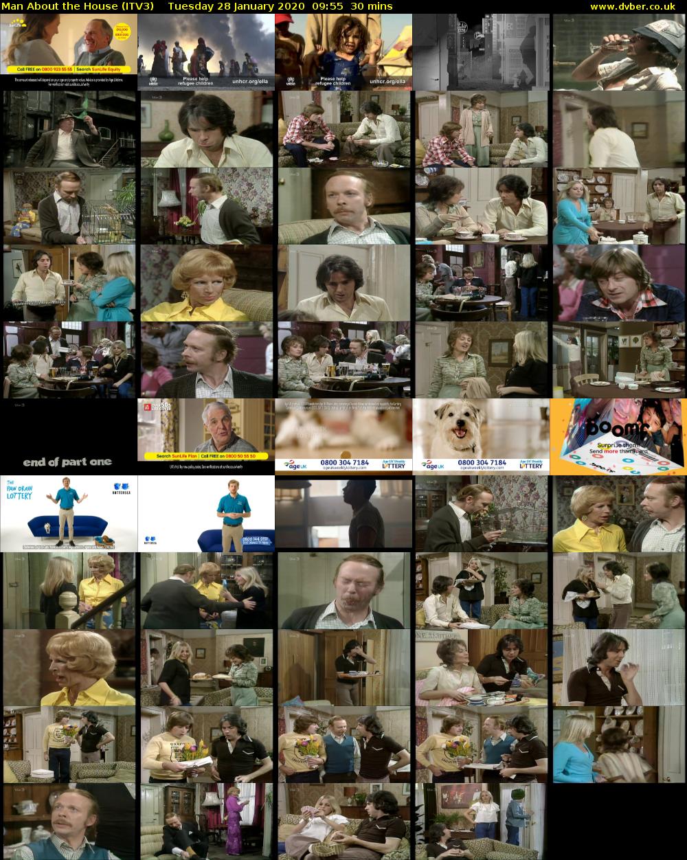 Man About the House (ITV3) Tuesday 28 January 2020 09:55 - 10:25