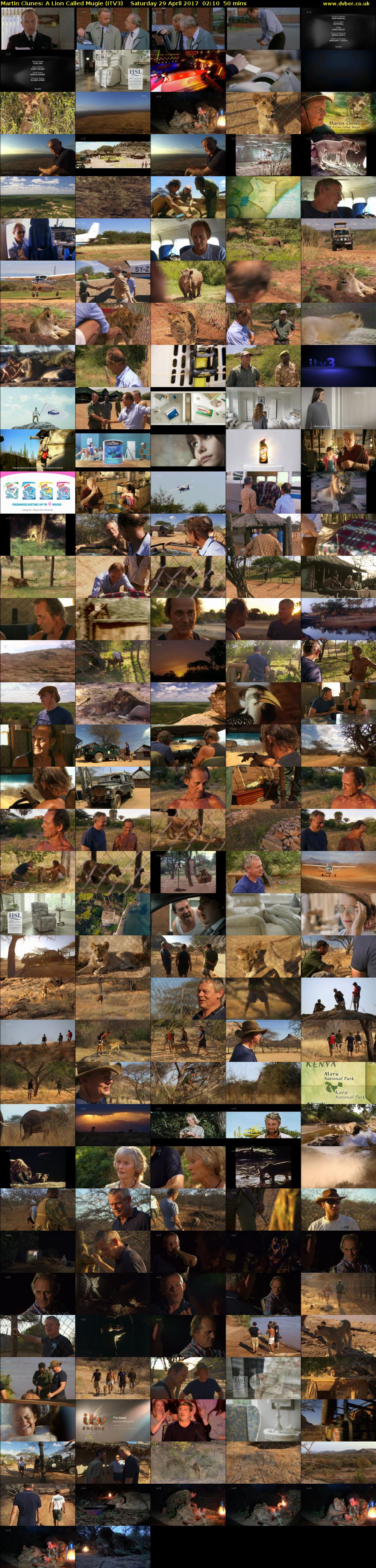 Martin Clunes: A Lion Called Mugie (ITV3) Saturday 29 April 2017 02:10 - 03:00