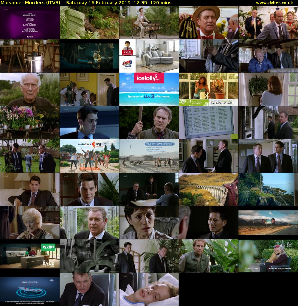 Midsomer Murders (ITV3) Saturday 16 February 2019 12:35 - 14:35