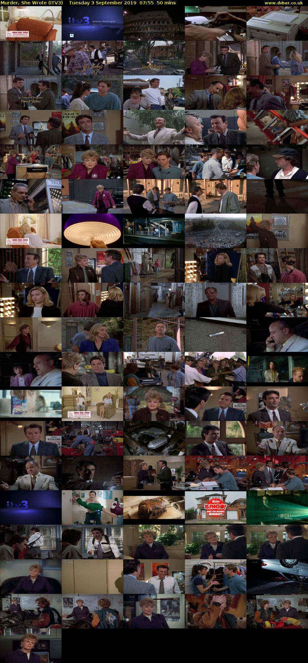 Murder, She Wrote (ITV3) Tuesday 3 September 2019 07:55 - 08:45
