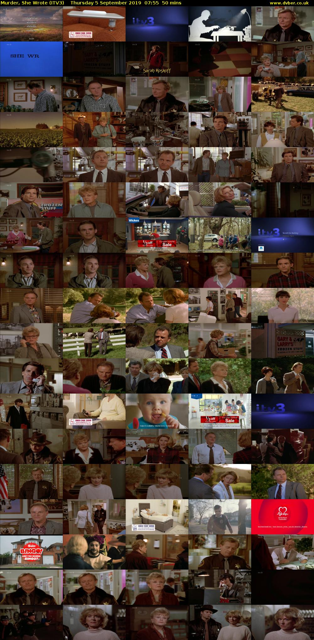 Murder, She Wrote (ITV3) Thursday 5 September 2019 07:55 - 08:45