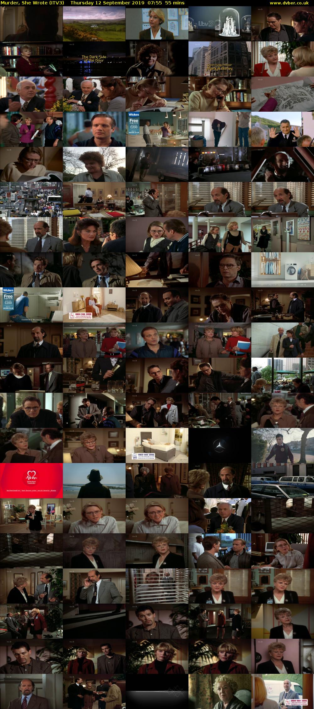 Murder, She Wrote (ITV3) Thursday 12 September 2019 07:55 - 08:50