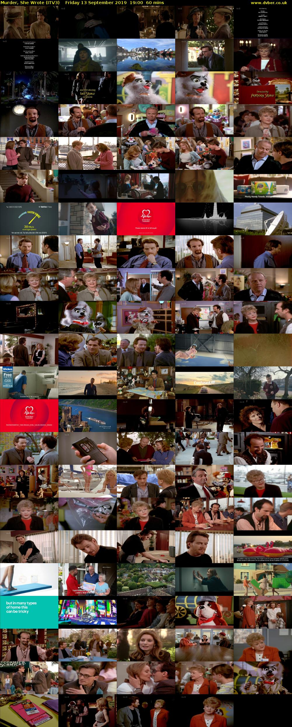 Murder, She Wrote (ITV3) Friday 13 September 2019 19:00 - 20:00
