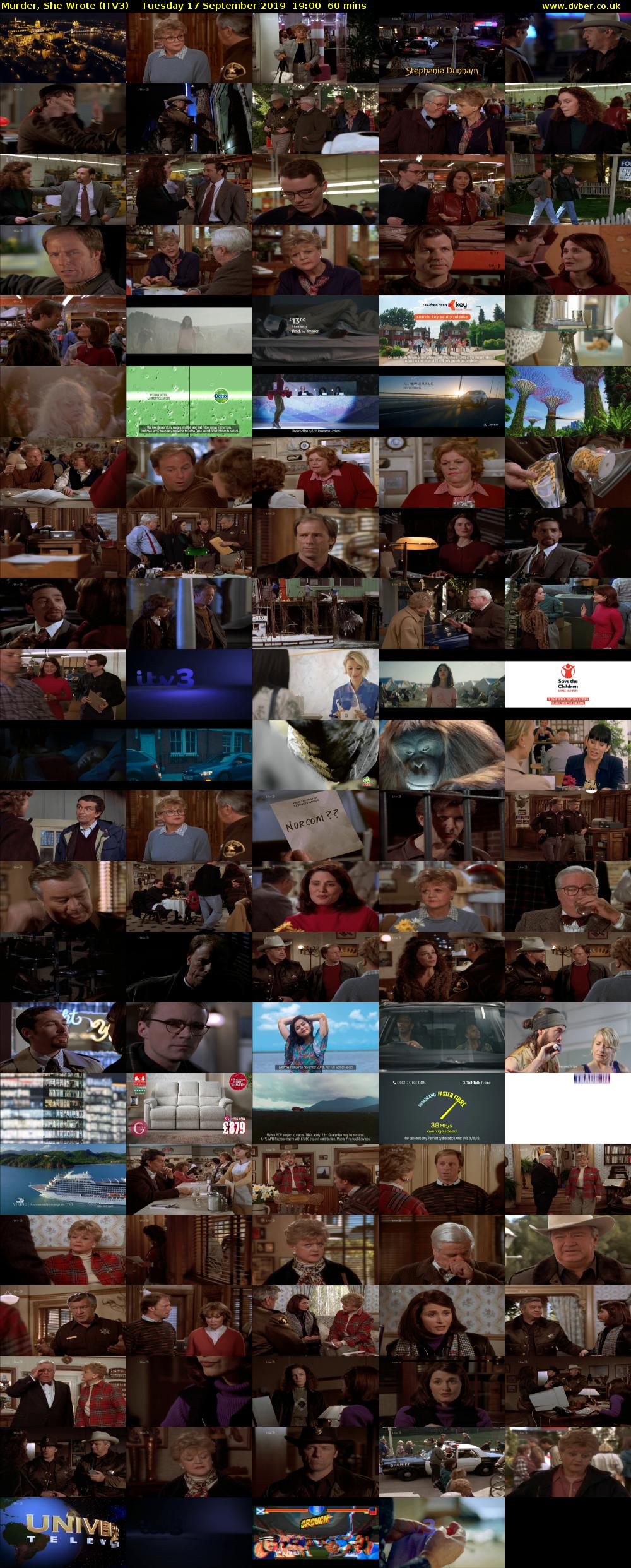 Murder, She Wrote (ITV3) Tuesday 17 September 2019 19:00 - 20:00