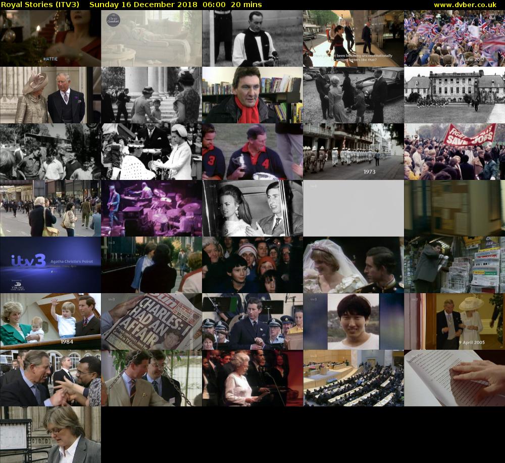 Royal Stories (ITV3) Sunday 16 December 2018 06:00 - 06:20