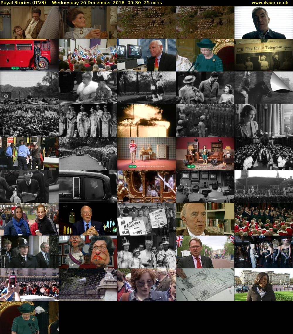 Royal Stories (ITV3) Wednesday 26 December 2018 05:30 - 05:55