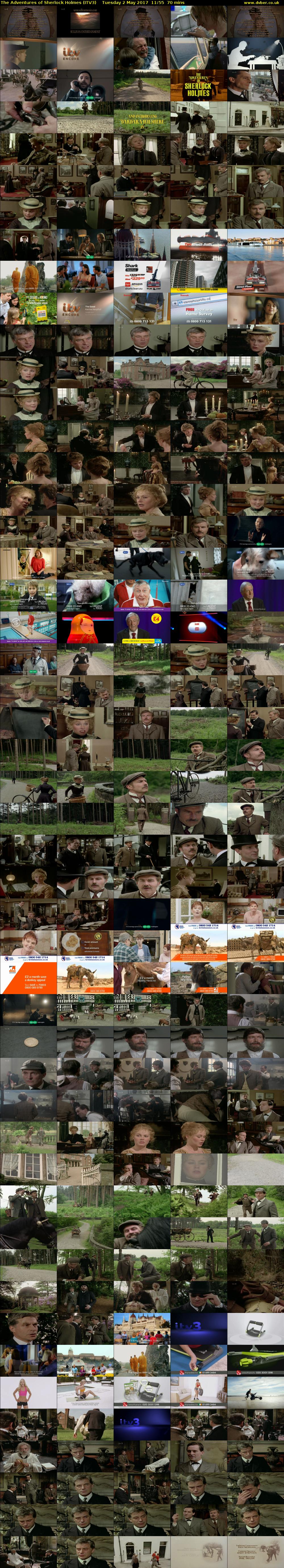 The Adventures of Sherlock Holmes (ITV3) Tuesday 2 May 2017 11:55 - 13:05