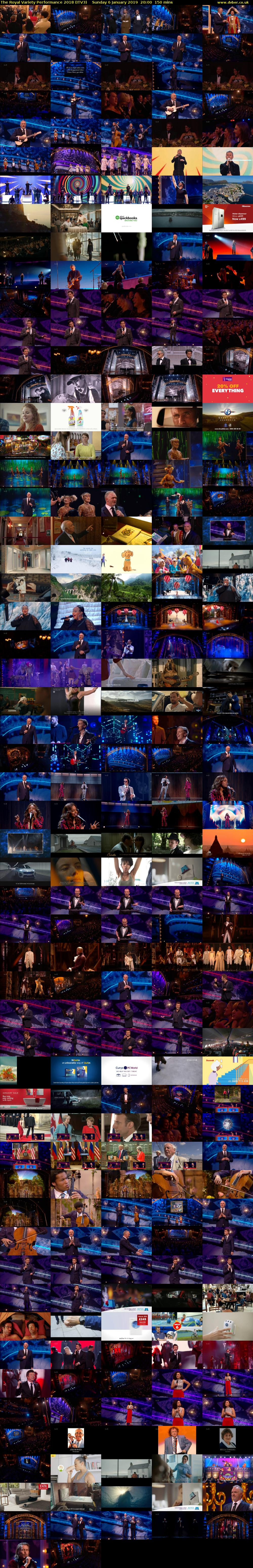 The Royal Variety Performance 2018 (ITV3) Sunday 6 January 2019 20:00 - 22:30