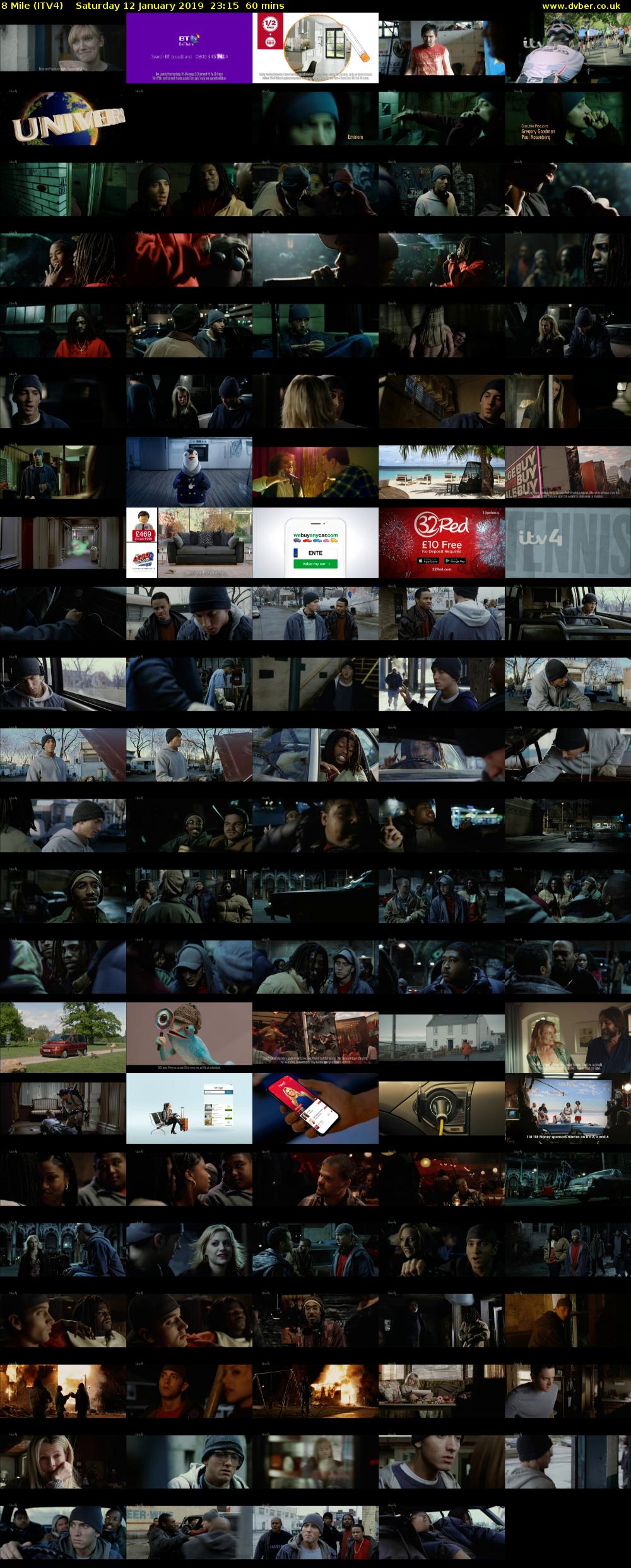 8 Mile (ITV4) Saturday 12 January 2019 23:15 - 00:15