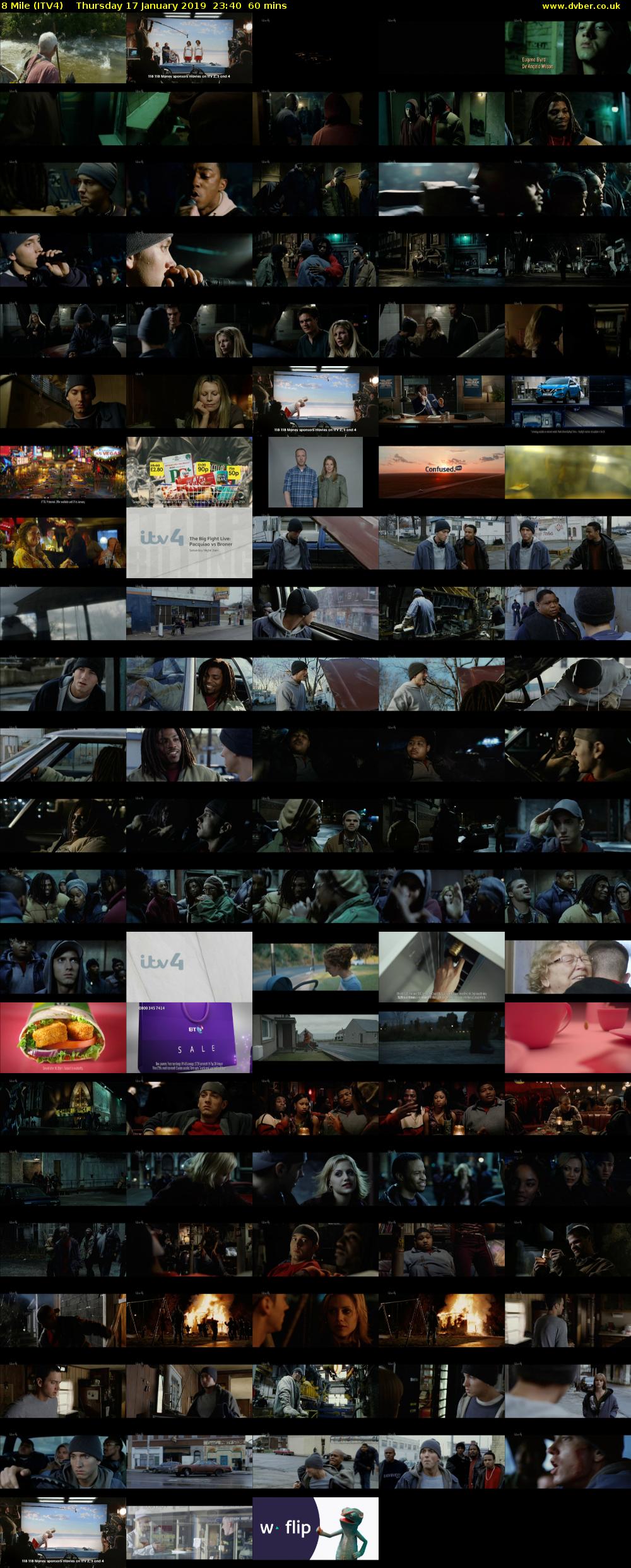 8 Mile (ITV4) Thursday 17 January 2019 23:40 - 00:40