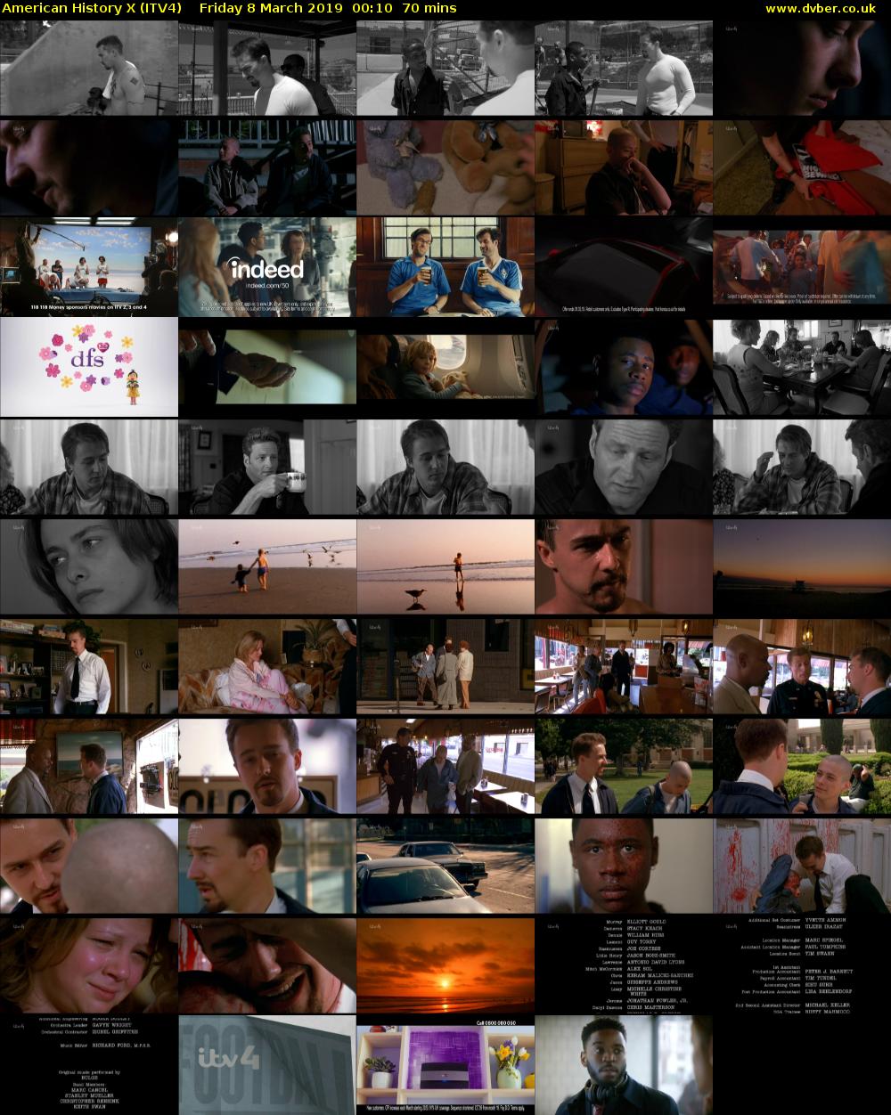 American History X (ITV4) Friday 8 March 2019 00:10 - 01:20