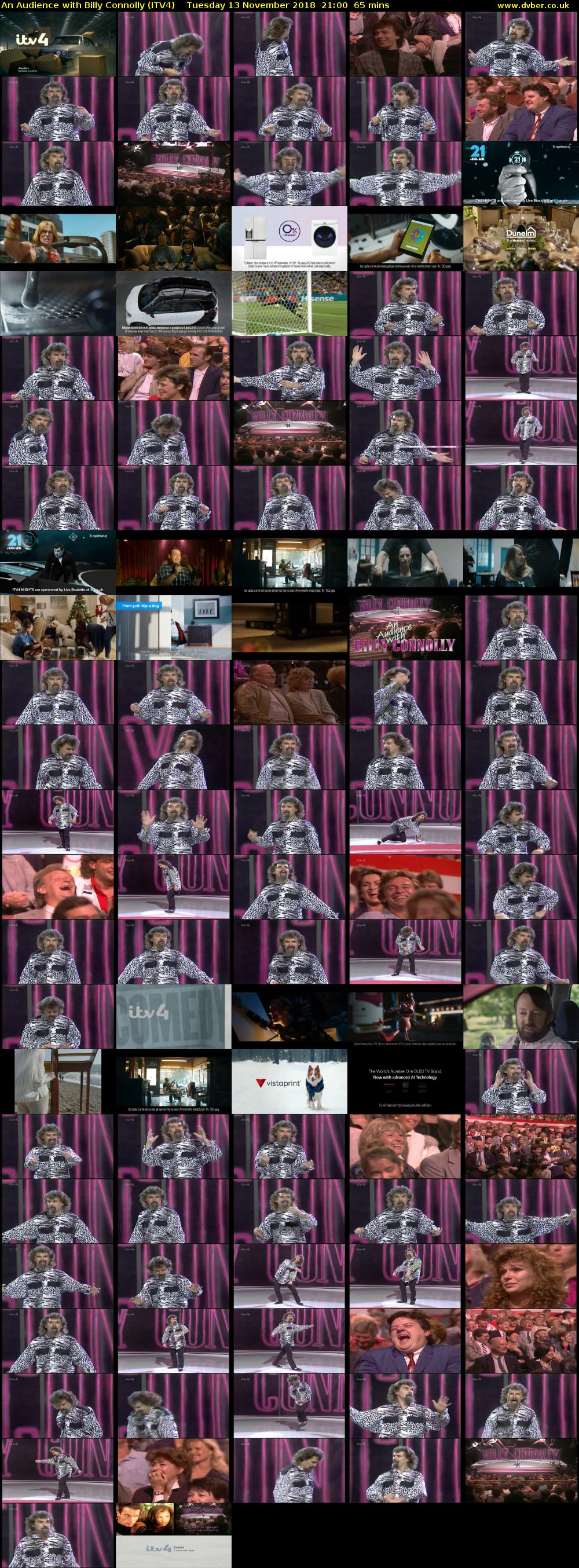 An Audience with Billy Connolly (ITV4) Tuesday 13 November 2018 21:00 - 22:05