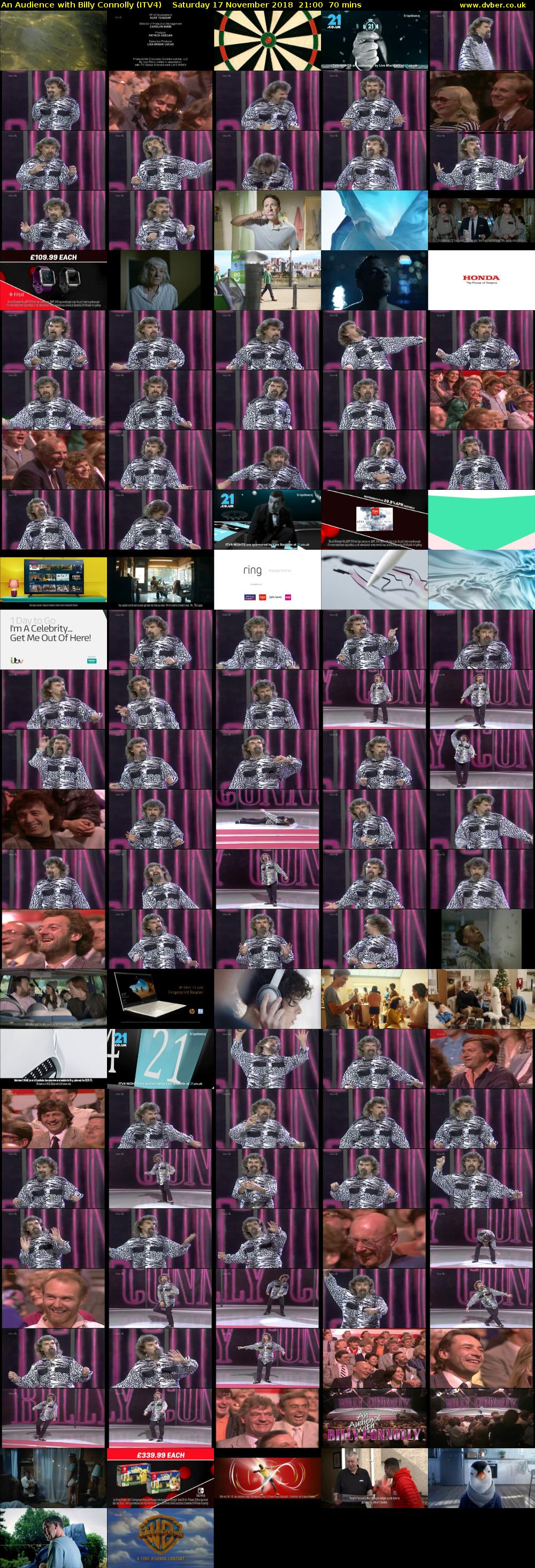 An Audience with Billy Connolly (ITV4) Saturday 17 November 2018 21:00 - 22:10