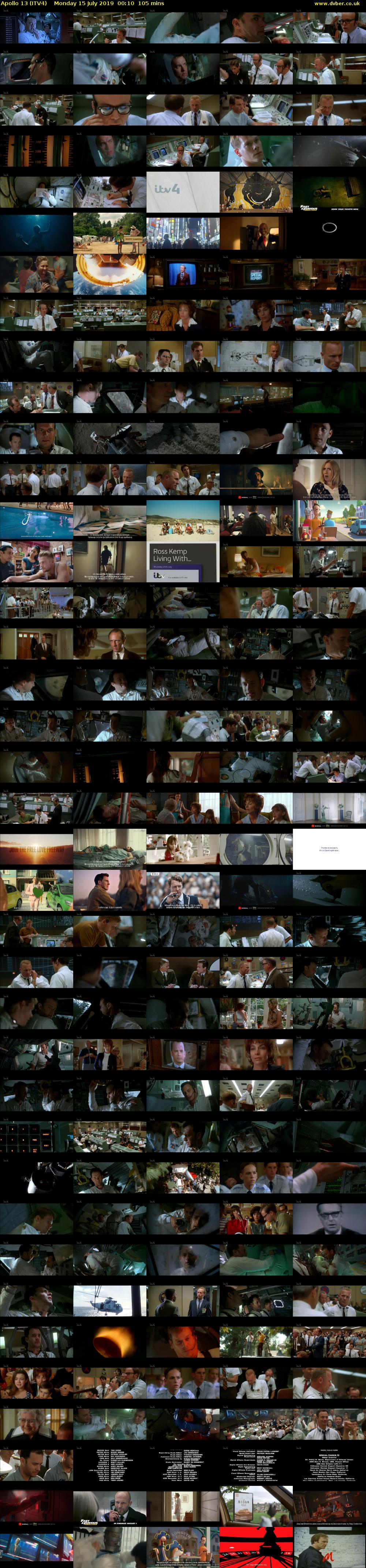Apollo 13 (ITV4) Monday 15 July 2019 00:10 - 01:55