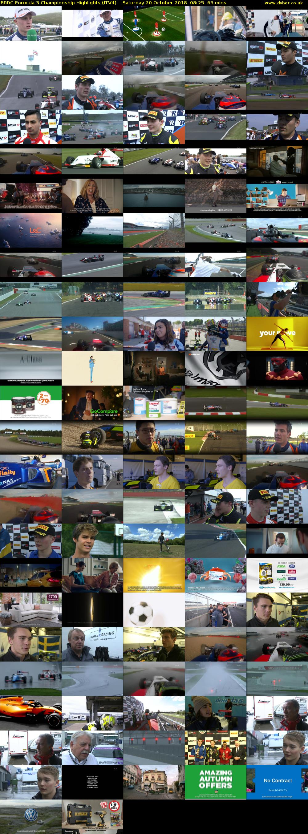 BRDC Formula 3 Championship Highlights (ITV4) Saturday 20 October 2018 08:25 - 09:30