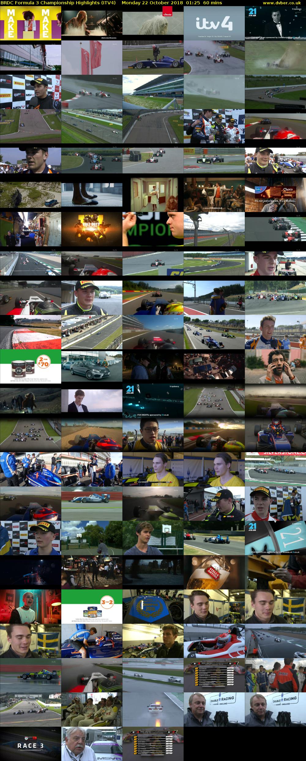 BRDC Formula 3 Championship Highlights (ITV4) Monday 22 October 2018 01:25 - 02:25