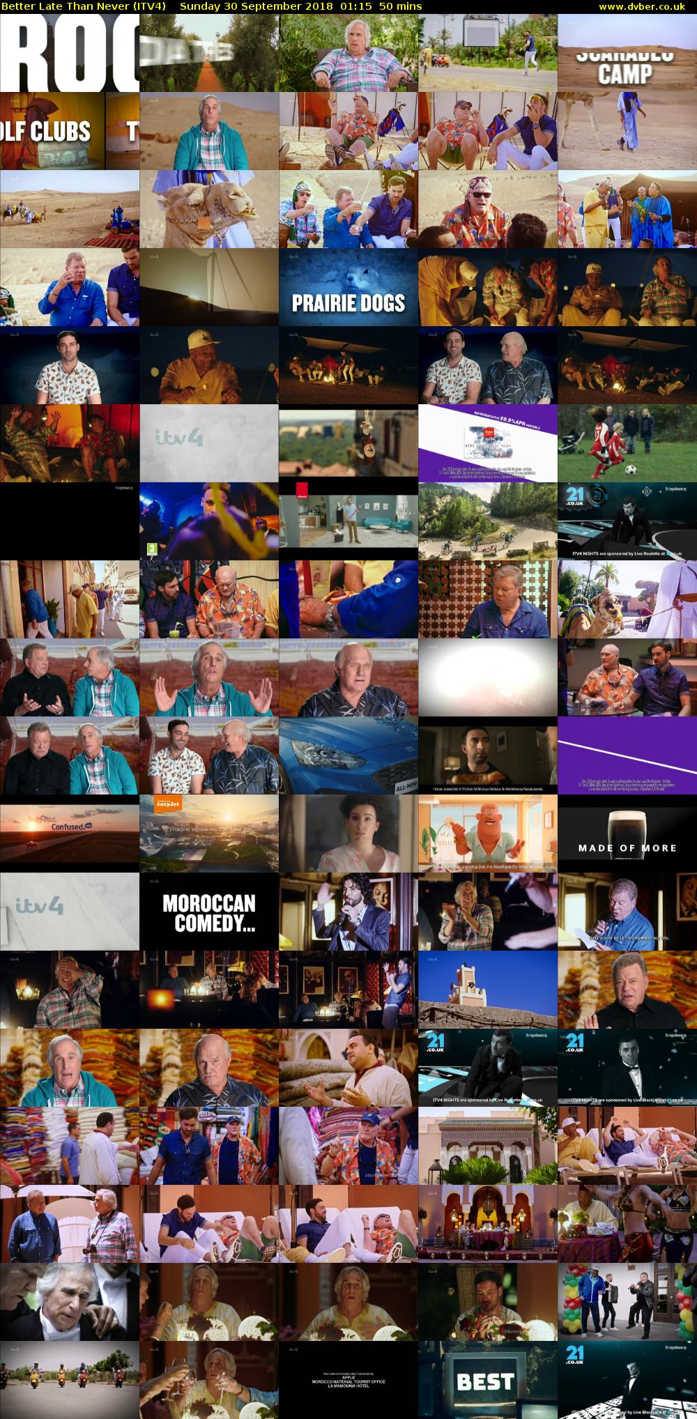 Better Late Than Never (ITV4) Sunday 30 September 2018 01:15 - 02:05