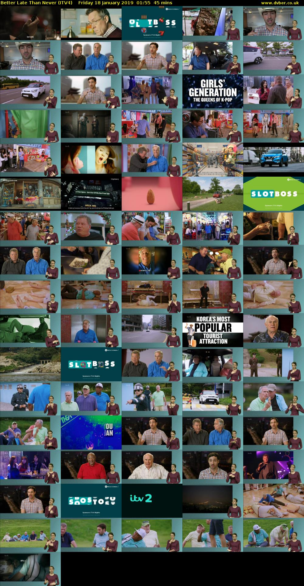 Better Late Than Never (ITV4) Friday 18 January 2019 01:55 - 02:40