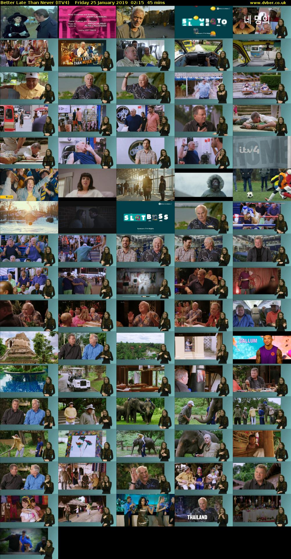 Better Late Than Never (ITV4) Friday 25 January 2019 02:15 - 03:00