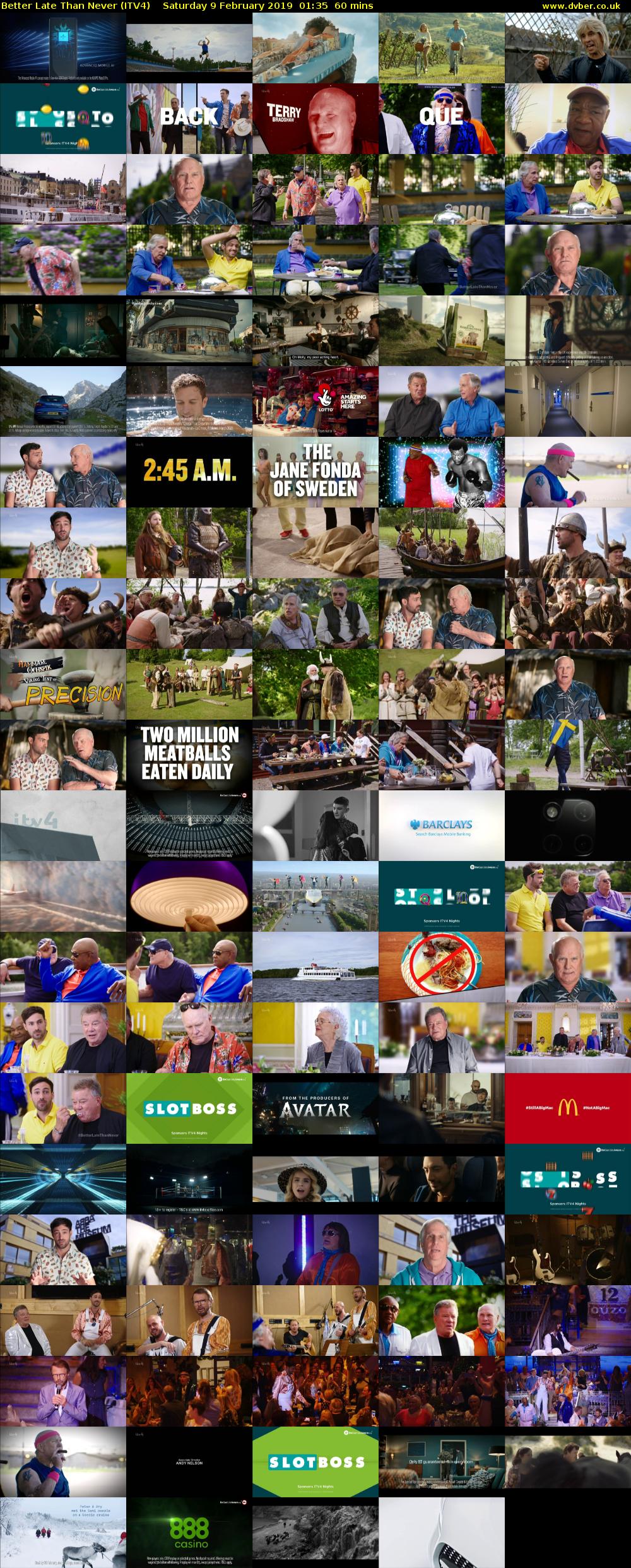 Better Late Than Never (ITV4) Saturday 9 February 2019 01:35 - 02:35