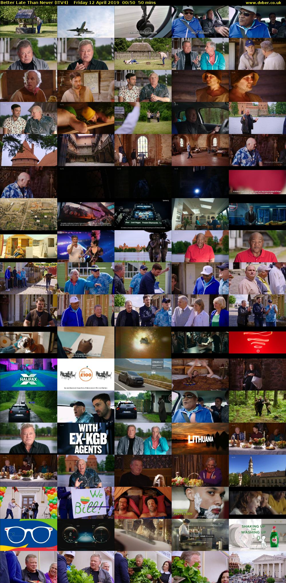 Better Late Than Never (ITV4) Friday 12 April 2019 00:50 - 01:40