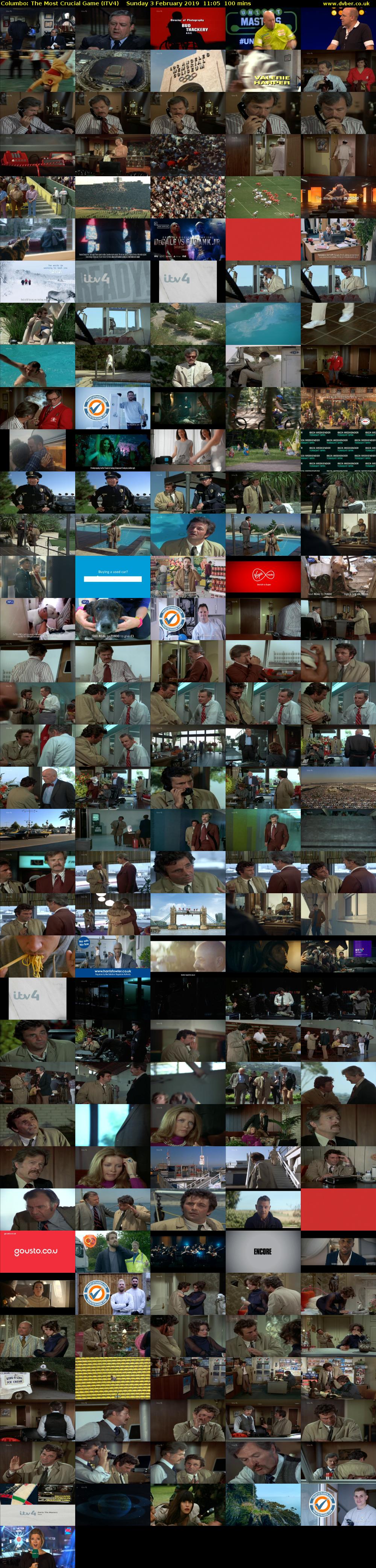 Columbo: The Most Crucial Game (ITV4) Sunday 3 February 2019 11:05 - 12:45